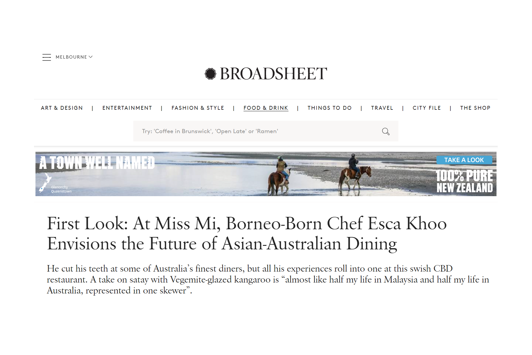 Broadsheet Melbourne Miss Mi modern Asian Restaurant